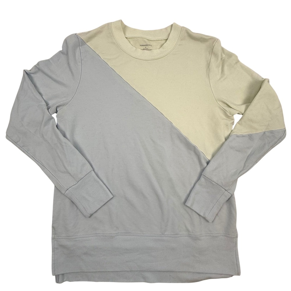SUMMERSALT Sweatshirt Colorblock Diagonal Crew Neck Long Sleeve Women's Size S